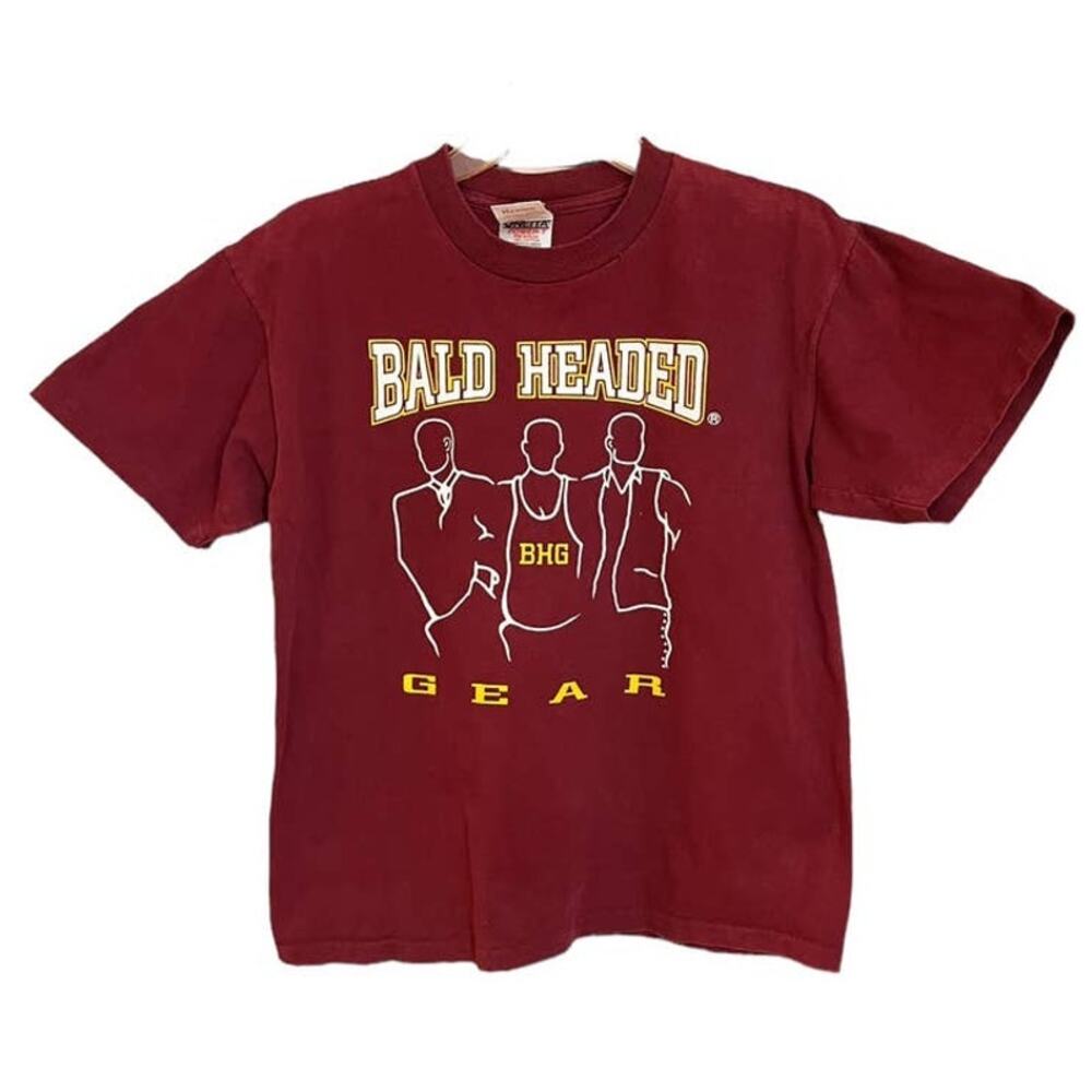 Vintage 90's Bald Headed Gear Graphic Crew-Neck T-Shirt Oneita Size M